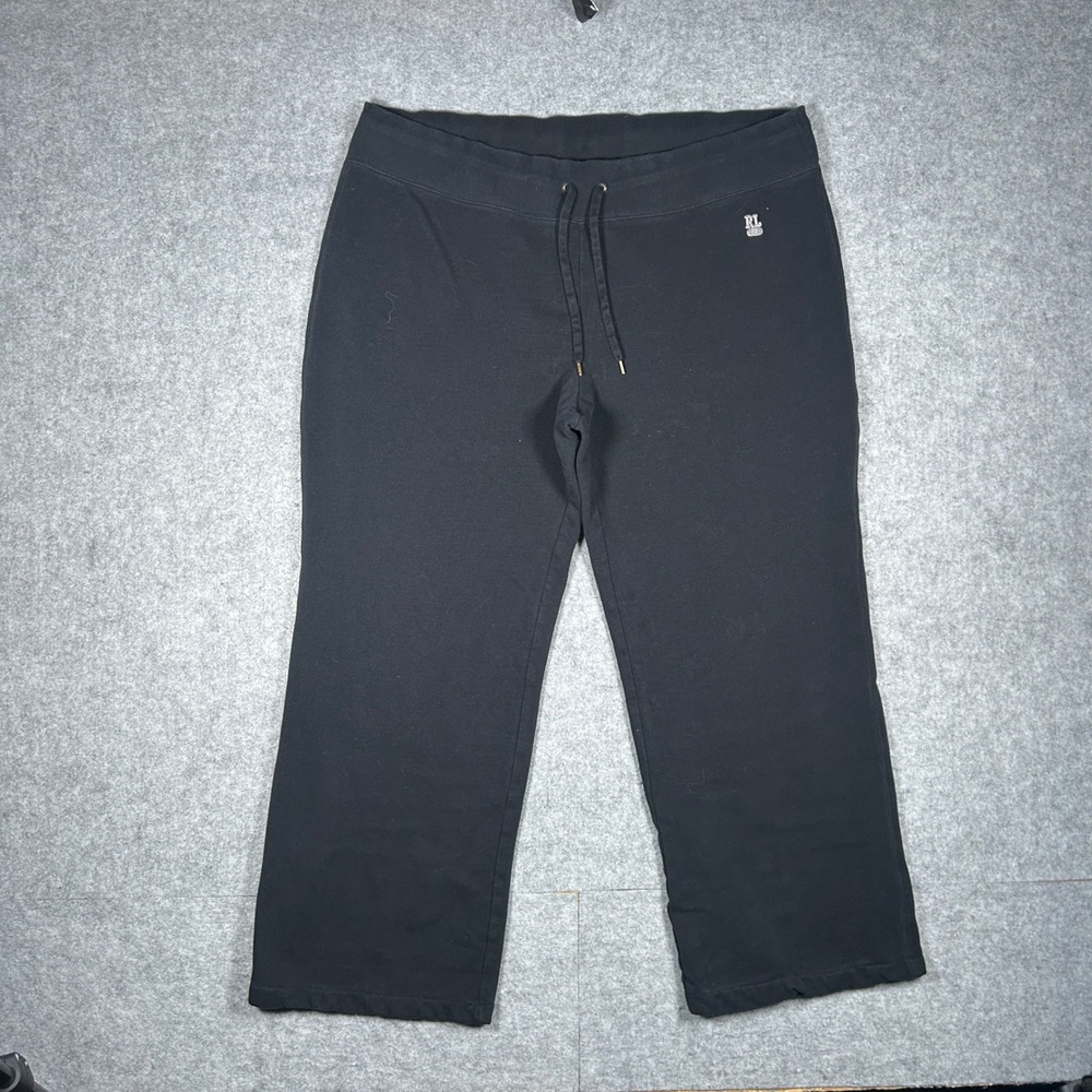 Polo Jeans Company Sweatpants Womens XL Black Fleece Drawstring Lounge Athletic